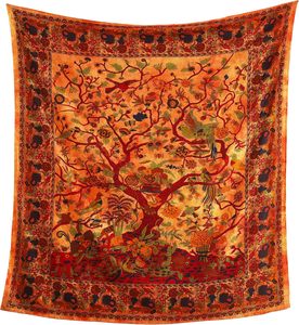 Tapiz Mandala del Árbol de la Vida Estilo Hippie, Decoración Bohemia Psicodélica con Diseño Floral Intrincado, Colcha Decorativa India para Dormitorio - Product Image 6