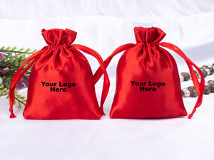 Bolsa de Satén Rojo Suave con Cordón, Ligera, Tamaño Personalizable, para Guardar Collares, Pulseras y Joyas - Product Image 5