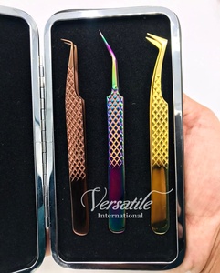 Pinzas de Extensión de Pestañas Profesionales de Acero Inoxidable Japonés con Logotipo Personalizado, Agarre de Diamante de 45 Grados, Color Arcoíris, Puntiagudas y Sostenibles - Product Image 4