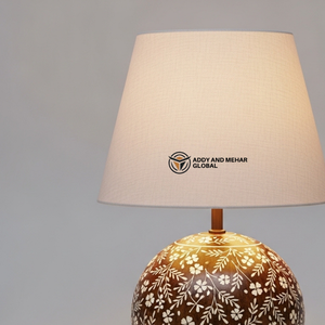 Lámpara de Mesa Artesanal con Incrustaciones de Hueso y Patrón Floral, Lámpara de Noche de Lujo con Mosaico, Arte Tradicional Indio, Decorativa para Escritorio - Product Image 6