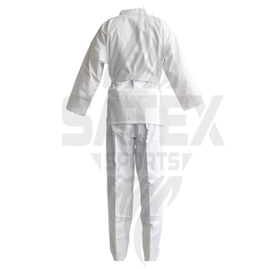 Ensemble d'uniformes de karaté pour adultes de haute qualité à manches longues avec logo frontal en polyester/coton, séchage rapide et respirant pour les sports d'arts martiaux - Product Image 2