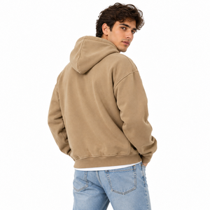 Sudadera con capucha y cremallera de mezcla de algodón y poliéster, corte holgado, para gimnasio, con bordado de color personalizado, fabricante de sudaderas con capucha y cremallera. - Product Image 6