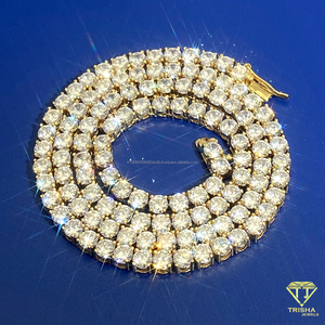 Collier tennis en diamant de laboratoire plaqué or sur argent sterling 925 pour la vente en gros de bijoux élégants pour boutiques de mode - Product Image 5