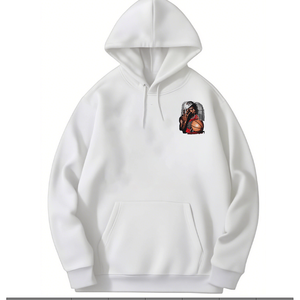 Felpa con Cappuccio Unisex Nera 100% Cotone, Stampa Digitale con Design Paesaggistico e Auto, Vestibilità Ampia, Maniche Regolari, Comoda per l'Inverno - Product Image 4