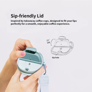 Bouteille isotherme portable populaire MARU MRTH-600 20oz en acier inoxydable avec revêtement céramique titane et sangle, maintient le café au chaud pendant 6 à 12 heures - Product Image 5