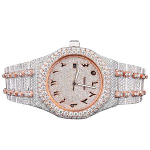 Reloj de Diamantes Moissanite Personalizado de 41 mm, Automático, Mecánico, de Acero Inoxidable, Resistente al Agua, para Hombre, Hecho a Mano, con Incrustaciones de Joyas - Product Image 1