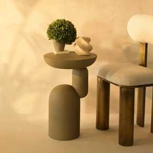Mesa Consola Minimalista con Base de Pedestal, Mueble Moderno para Sala de Estar, Diseño Estable, 56 cm de Altura, Selección del Personal - Product Image 1