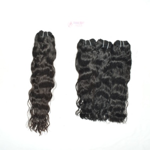 Extensiones de Cabello Humano Remy Ondulado 100% Doble Trama de Templo Indio, 32 Pulgadas, Corte Recto Sin Costuras, Estilo Natural Negro - Product Image 2