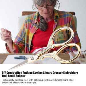 Tijeras de Costura Pequeñas de Estilo Vintage, Tijeras de Bordado, Mini Tijeras de Acero Inoxidable para Disfraces, Manualidades y Costura - Product Image 5