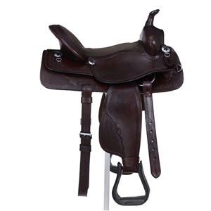 Selle de randonnée western en cuir véritable de qualité supérieure pour l'entraînement au ranch et la pratique de l'équitation longue distance, personnalisable - Product Image 5