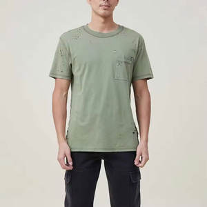 Camiseta Desgastada de Alta Calidad, Diseño OEM, Camiseta de Algodón Desgastada Hecha en Pakistán - Product Image 1