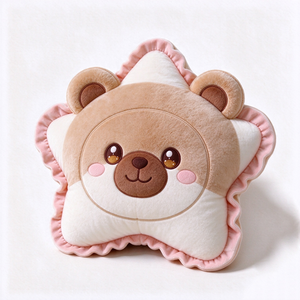 Almohada de peluche personalizada con forma de estrella de panda rojo, suave y adorable, cojín de animal de peluche. - Product Image 4