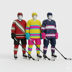 Top Trending Made Pakistan Men's Ice Hockey Uniforms Printed 100% Polyester Anti-Bacterial New Design Best <b>Sale</b> Custom ODM/OEM - Product Image 2