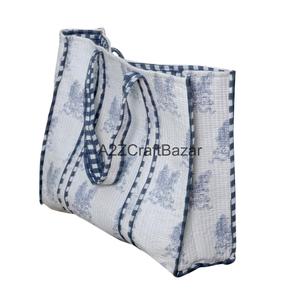 Handmade Quilted Cotton Tote <b>Bag</b> Eco-Friendly Sustainable Design Long Reusable Logo Gifts Groceries Party Exhibition - Product Image 1