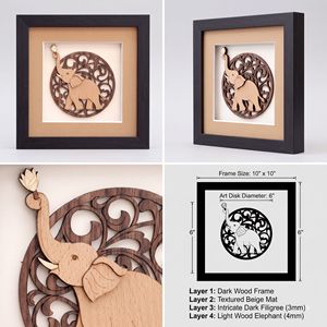 Décoration murale en bois en forme d'éléphant, sculpture 3D, design Feng Shui pour le salon, décoration de la maison - Product Image 5