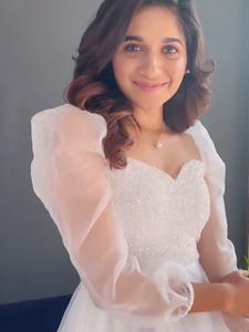 เดรสสไตล์ตะวันตกแบบลำลองน่ารักแฟชั่นใหม่ประจำฤดูร้อนปี 2026 ผ้าออร์แกนซ่า แขนพอง คอทรงโอ ไซส์พลัสสำหรับผู้หญิง - Product Image 2