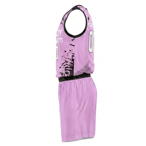 Maillot de basket-ball personnalisé de haute qualité imprimé par sublimation pour adultes, respirant, séchage rapide, couleurs personnalisées, coutures personnalisées - Product Image 4