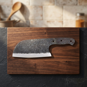Cuchillo de Cocina DIY de Acero de Alto Carbono Hecho a Mano Prime Crafts International con Hoja en Bruto de Acero Forjado y Acabado Martillado de Espiga Completa - Product Image 3