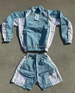 Conjunto Corto de Invierno Personalizado Unisex de Talla Grande, Dos Tonos, Cortavientos, Transpirable, Estilo Urbano, Chaqueta y Pantalones Cortos OEM, 100% Algodón de Alta Calidad - Product Image 6