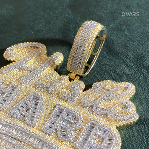 Pendentif buste personnalisé avec initiale ou nom, serti de moissanite VVS taille brillant, style Hip Hop Rapper, bijoux de luxe en argent 925 plaqué or - Product Image 2