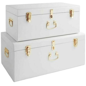 กล่องเก็บของ2กล่อง,กล่องหีบโลหะกล่องเก็บของปลอดภัยสำหรับตกแต่งของขวัญกล่องสมบัติ - Product Image 3