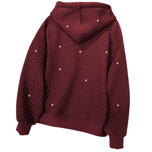 Sudadera con Pedrería de Diseño Personalizado al por Mayor, OEM/ODM, Sudadera Lisa de Alta Calidad 100% Algodón con Etiqueta Personalizada - Product Image 2