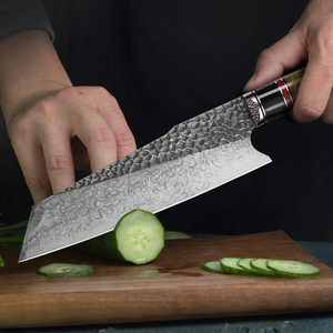 Couteau de chef en acier Damas, manche en bois, style japonais, avec étui en cuir, lame forgée à la main, ambidextre, couteau de cuisine - Product Image 2