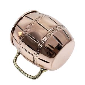 Taza Moscow Mule de Cobre de Alta Calidad con Asa de Caballito de Mar Dorada Fundida, 400ml, Doble Pared, Antiderrames, Reutilizable, Ecológica, para Cerveza y Vino - Product Image 3