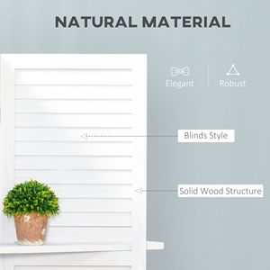 Divisorio Pieghevole Portatile a 4 Pannelli da 67 Pollici, Bianco, in Legno, con Ripiani Espositivi, Paravento Tradizionale in Bambù - Product Image 6