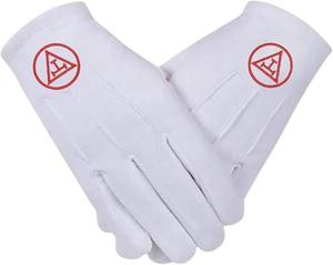 Gants en coton brodés du Rite écossais de 32e degré - [Blanc] Taille unique pour la plupart des personnes - Product Image 4
