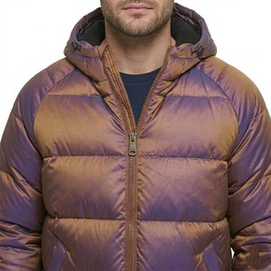 Men's Hooded Metallic Puffer <b>Jacket</b> Shiny Winter Insulated Bubble Coat Thick Warm <b>Zip</b> <b>Up</b> Outdoor Streetwear Fashion Outerwear - Product Image 4