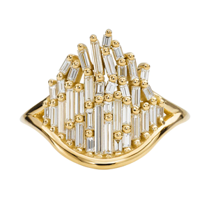 Bague Iced Jewelz taille baguette 2 carats en or jaune 14K plaqué or pour elle IGI - Product Image 1