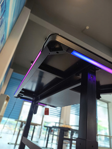 Modern Electric Adjustable Height <b>Desk</b> with Tempered Glass Top LED Lights USB Type-C <b>Standing</b> <b>Desk</b> - Product Image 4