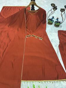 <b>Plain</b> Anarkali <b>Suit</b> Set Women Ethnic Wear <b>Designer</b> <b>Pakistani</b> Salwar Kameez With Dupatta Indian Party Wear Modest Dress Outfit - Product Image 5
