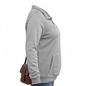 Sweat-shirt à capuche zippé pour homme et femme, 100% coton respirant, doublé, avec poche kangourou, sweat-shirt matelassé pour femme - Product Image 6