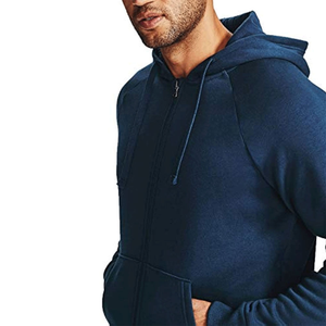 Mens Durable Polyester Cotton Zip Hoodie Wrinkle Resistant Fabric Casual Hoodie Europe Style Mens French Terry Zip Hoodie - Product Image 5