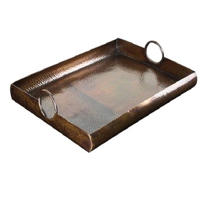 Polished Metal Serving Tray Smooth Finish Tray For Elegant Serving Food Drinks And Decorative Table Display - Product Image 6