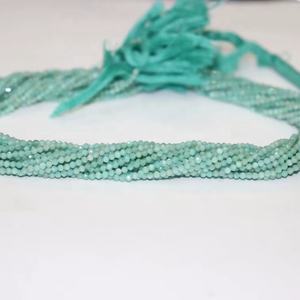 Cuentas Rondelle facetadas de amazonita, 2-2,25mm, 12,5 pulgadas, cuentas de amazonita cortadas a máquina, hebra para fabricación de joyas - Product Image 1