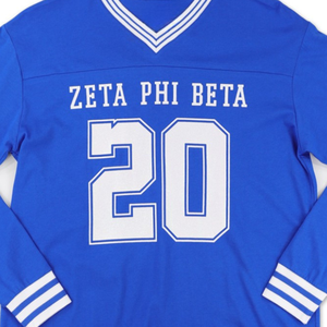 Maillot à manches longues Zeta Phi Beta bleu roi ZPB pour femme, haut de sport, vêtement grec, style HBCU - Product Image 4