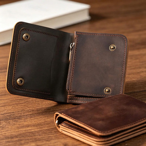 Premium Custom Logo Genuine Leather Credit Card <b>Holder</b> <b>ID</b> Card Business Card Men Wallet for sale in wholesale price - Product Image 3