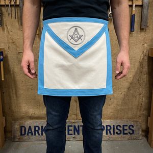 Fabricante Personalizado de Delantales Masónicos con el Ojo que Todo lo Ve, Ribete Azul, Bordado a Mano, Regalia, Venta al por Mayor de Fábrica, Prendas para Logias a Medida, OEM ODM - Product Image 2
