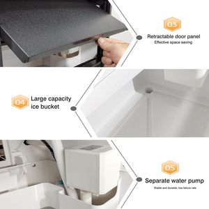 Machine à glaçons en cubes - 160 LBS/jour, nettoyage automatique, refroidissement par air pour hôtels, bars, cafés, restaurants, magasins de crème glacée - Product Image 3
