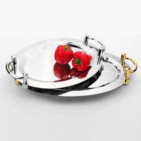 Plateau de service élégant en métal pour aliments, boissons, collations, idéal pour la maison, la cuisine, les restaurants, les hôtels, les buffets et les événements