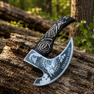 Cortador de Pizza Vikingo de Acero al Carbono Forjado a Mano, Diseño Medieval Auténtico, Ligero y Duradero - Product Image 3