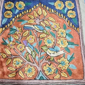 <b>Silk</b> thread Colourful Floral Design Hand embroidered <b>cushion</b> Sustainable <b>cushion</b> cover Decor Gifting Kashmiri artisan Daily use - Product Image 1