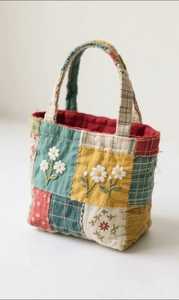 Sac fourre-tout en coton avec bordure à volants, style shabby chic, forme rectangulaire, fait main pour la décoration de la maison, par Sewing By BUB - Product Image 4