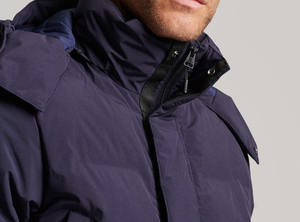 Veste matelassée bleu marine pour homme, coupe-vent, épaisse, décontractée, pour l'hiver, avec fermeture éclair, coupe classique, couleur unie, en polyester - Product Image 5