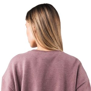 Bubble Crew Women's Dusty <b>Rose</b> Cropped Sweatshirt Long Sleeve Oversized Pullover Fleece Crew Neck Casual Gym Workout <b>Top</b> - Product Image 5