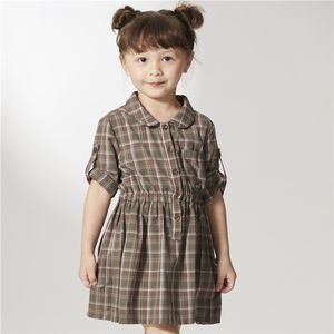 ODM ชุดเดรสวินเทจลายสก็อตสีน้ำตาลสุดชิคสำหรับเด็กฤดูร้อน - Product Image 1