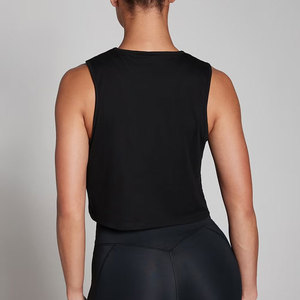 Top Deportivo Corto para Mujer, Diseño con Aberturas Laterales, Estampado Sólido, Cuello Redondo, Sin Mangas, para Entrenamiento y Ejercicio - Product Image 2